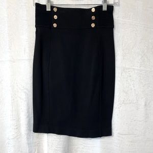 Express Pencil Skirt with Gold Button Detailing